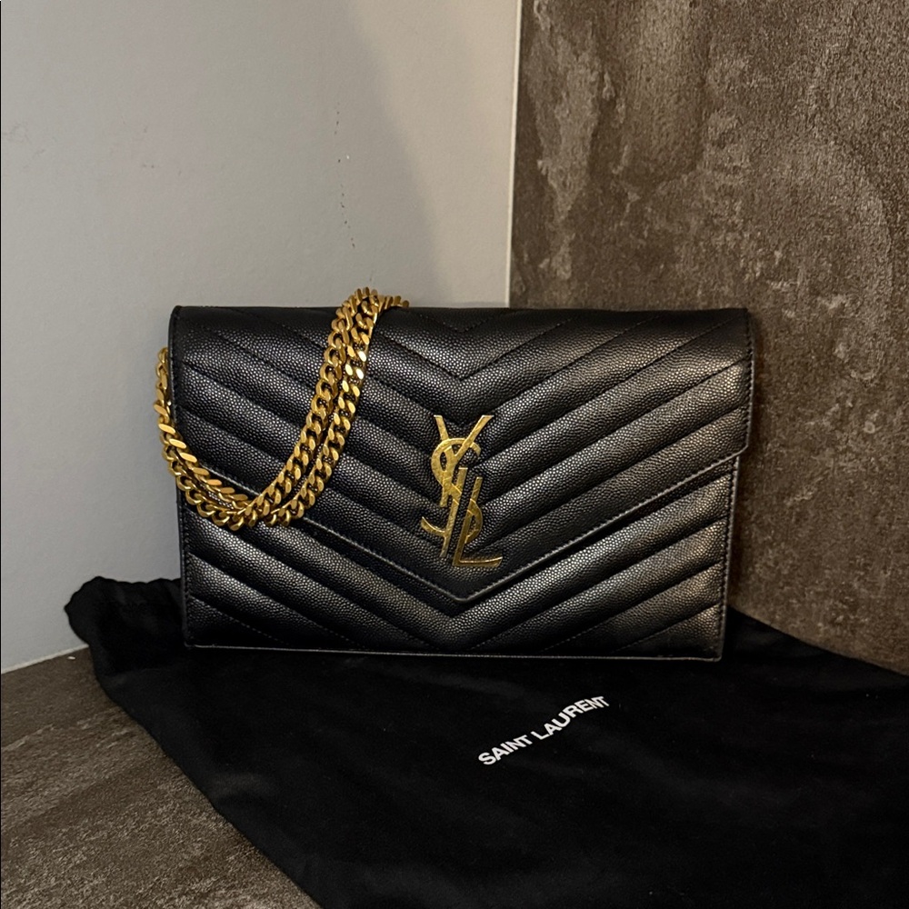 Saint Laurent Matelasse Cassandra Large Wallet on Chain Bag
